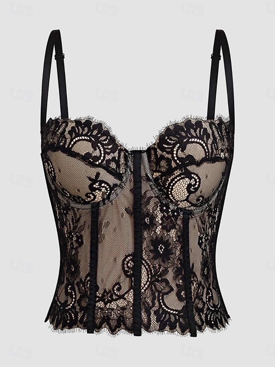 Women's Corset Shapewear Waist Cincher Waist Cincher Shapewear Lace BacklessNightwearPOLY Date Club Festival Solid Colored Sexy Corset Sexy Black Beige Summer 2026 - $32.99 –P2