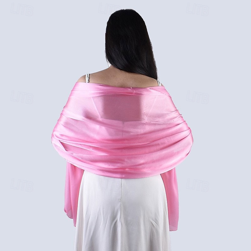 sjal wraps för kvinnor bröllopskväll chiffong mjuka sjalar för bröllop gäst brudscarf 2025 - $17.49 –P19