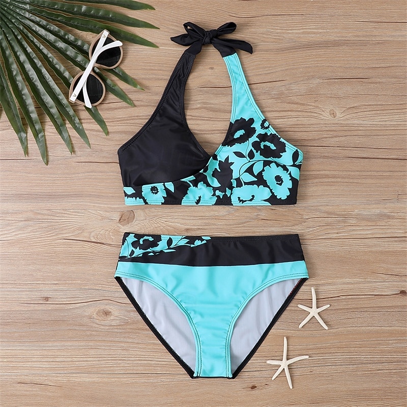 Жен. Танкини Купальник из двух частей Открытая спина Купальники Цветочный принт Купальники Желтый Розовый Дышащий Быстровысыхающий Легкость Без рукавов - Плавание Серфинг Пляж  Лето Весна 2026 - $21.99 –P9