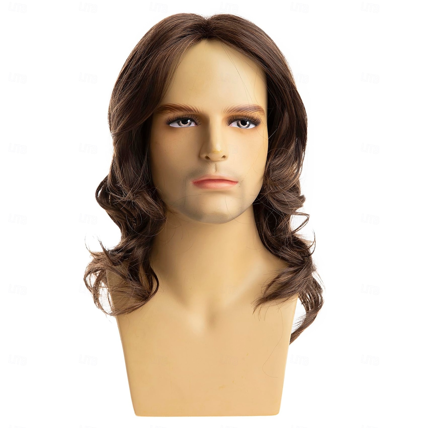 parrucche lunghe per uomo parrucca sintetica a strati ondulata per cosplay party per carnevale del 2025 a $18.49 –P6