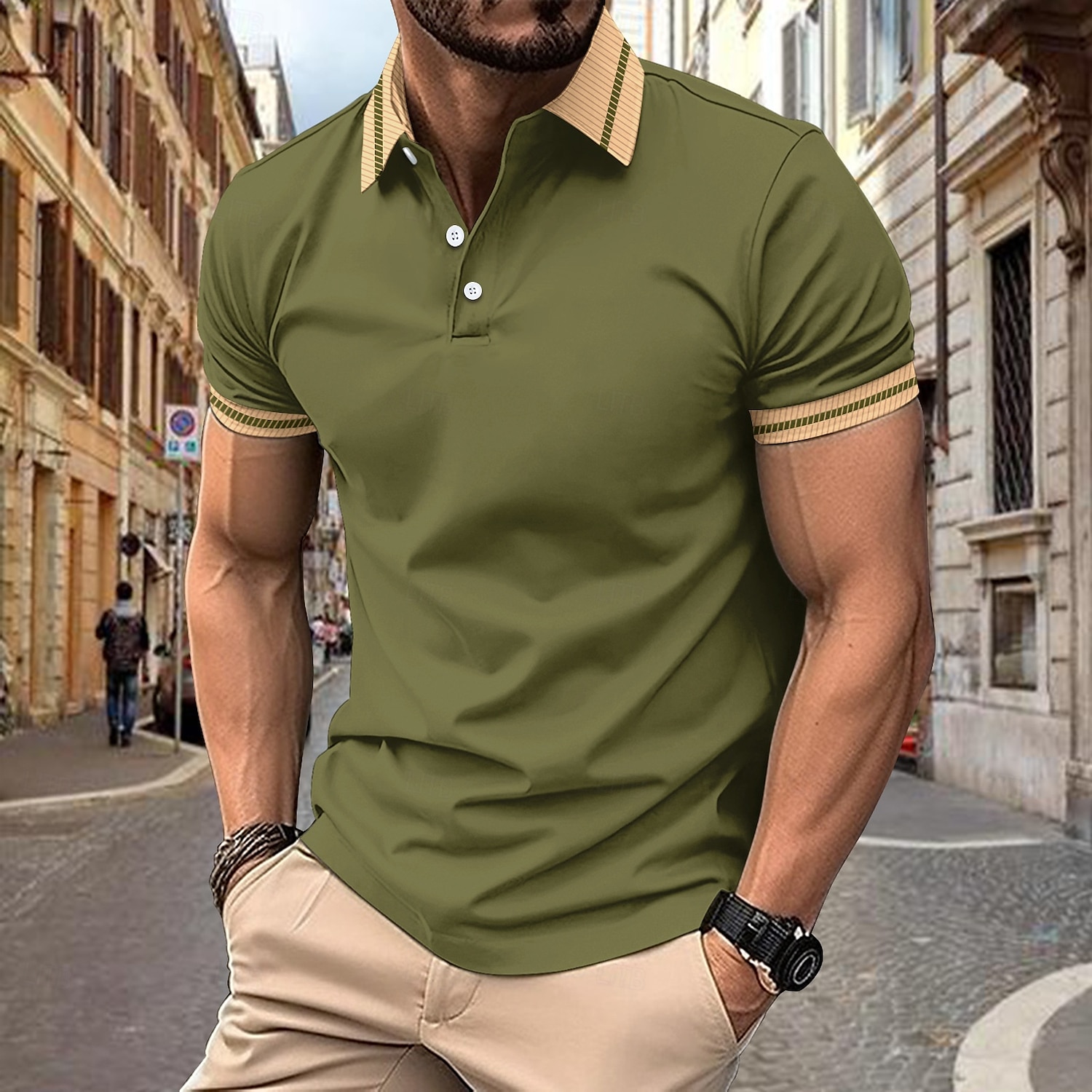Men's Polo Shirts Golf Shirt Business Classic Short Sleeve Color Block Buttons Spring & Summer Black White Light Green Burgundy Navy Blue Royal Blue Polo Shirts 2025 - $13.99 –P8