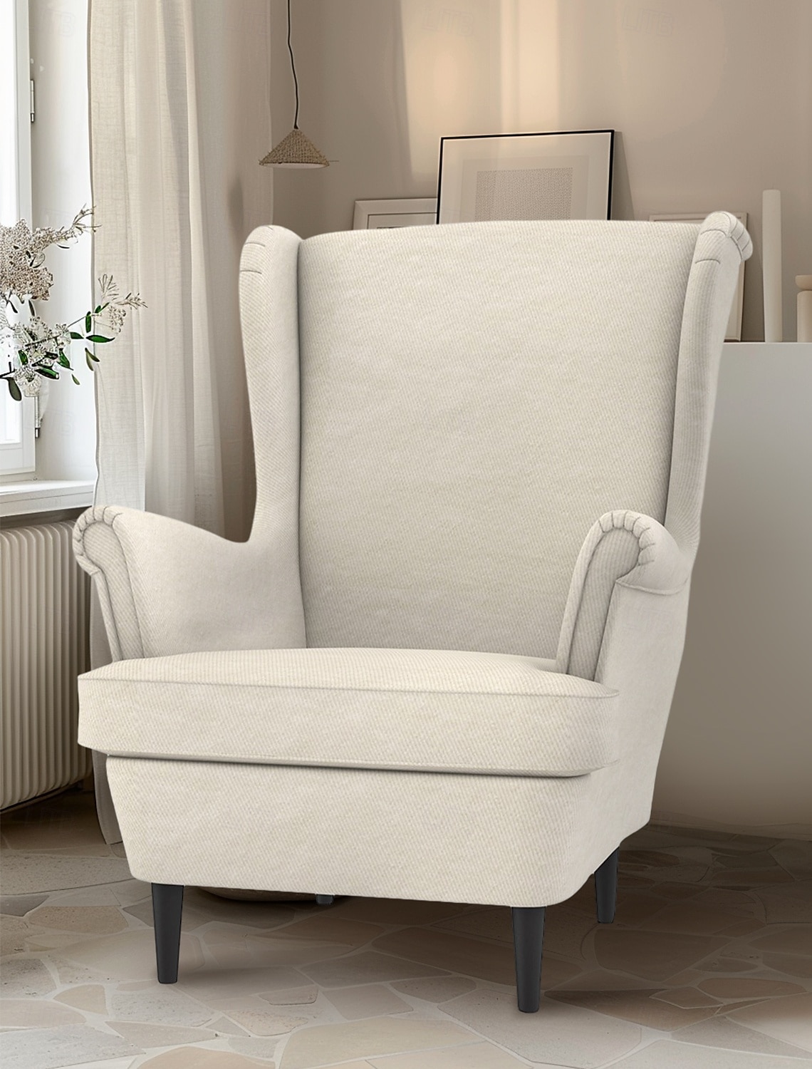 Husă pentru fotoliu cu spătar înalt 100% bumbac culoare solidă cu captușeală 2025 - $82.99 –P18
