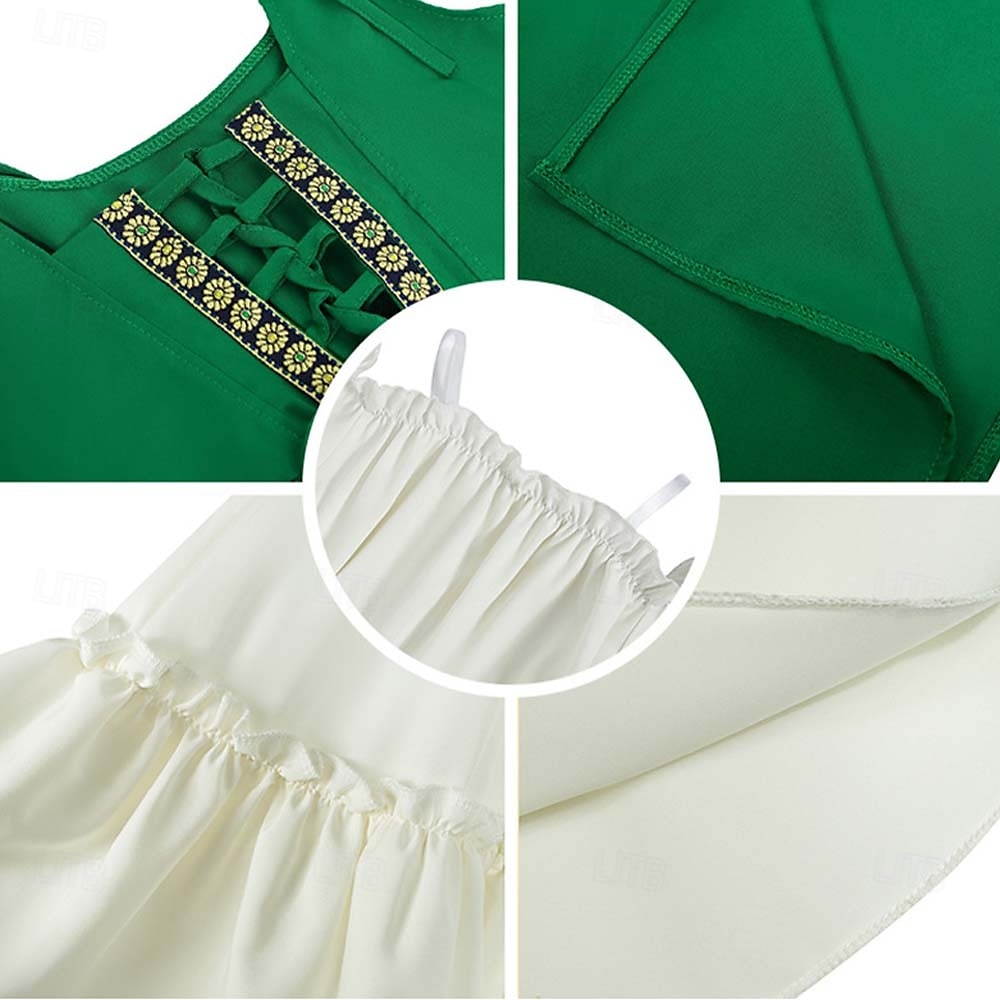 عتيق / معتق العصور الوسطى عصر النهضة فساتين قميص تبرج الفايكينج ايرلندية الجان ملابس تنكرية للفتيات سيلتك عيد الرعب مهرجان ماردي غرا مناسب للحفلات أداء LARP للأطفال فستان 2026 - $38.99 –P3