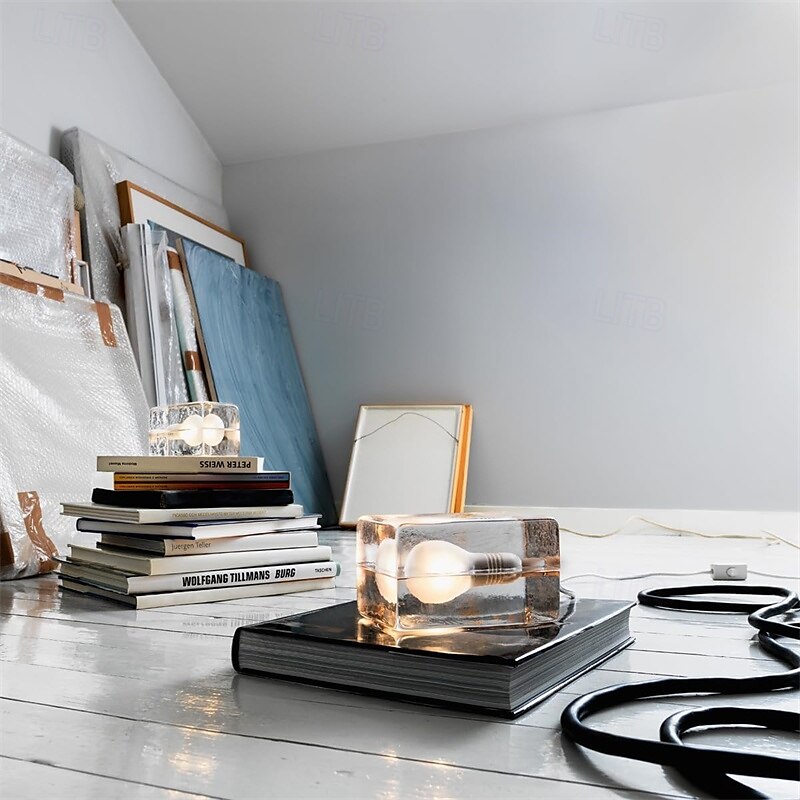 Glass Ice Cube Touch Dimmer Table Lamp Bedside Bedroom Study Office Desk Light Warm White110-240V 2025 - $109.99 –P5