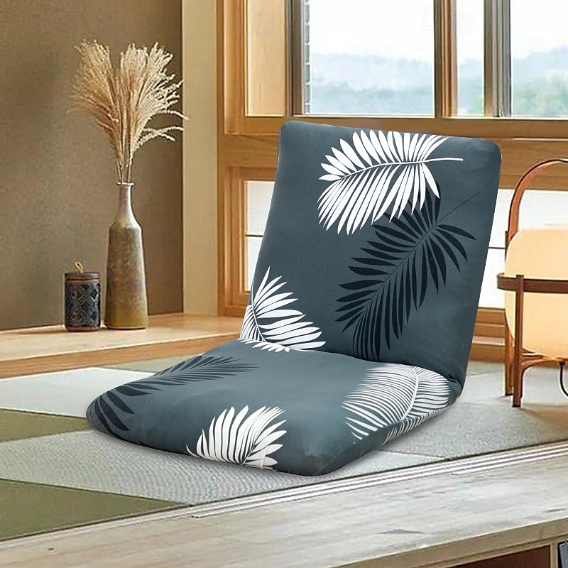 stretch foldegulv gaming stoltrekk uten stol, trykt justerbar gulv stol slipcover gulv lazy stoltrekk meditasjon lounge stol beskytter trekk 2025 - $9.49 –P9
