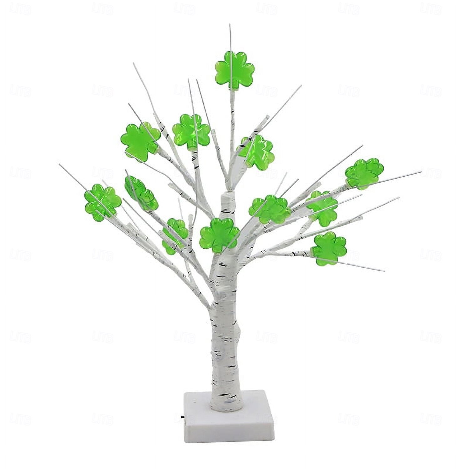 Veilleuse décorative trèfle de la Saint-Patrick 45 cm 13 LED - USB/batterie double alimentation avec télécommande 8 fonctions pour décoration d'ambiance de fête intérieure 1 pièce de 2025 ? $29.99 –P3
