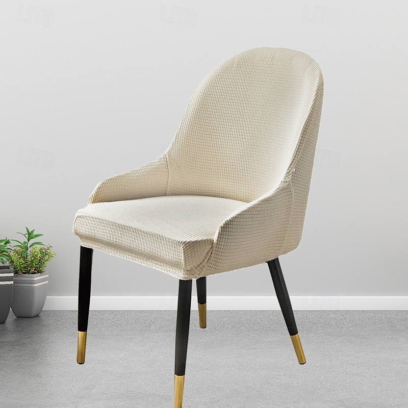 Funda de silla de comedor suave, funda de sillón con reposabrazos extraíble, resistente a la suciedad, con respaldo curvo, funda de silla de maquillaje o de ocio para revestir la habitación, el bar, 2025 - $13.99 –P14