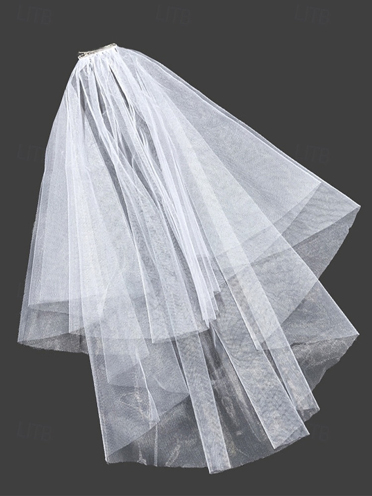 Elegant Two-Layer Bridal Veil with Soft Tulle – Classic Wedding Accessory for Brides, Ideal for Traditional and Formal Weddings 2025 - $7.99 –P1