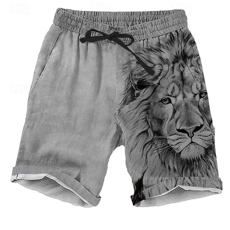 Per uomo Leone Stampa animal Pantaloncini Pantaloncini da spiaggia Pantaloncini casual Vita normale Streetwear Retrò vintage Esterno Per eventi Abbigliamento di strada A cordoncino Vita elastica Con del 2025 a $19.99 –P3
