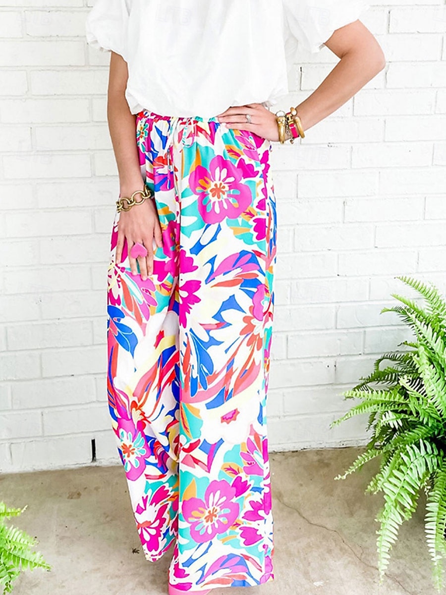 Per donna Sfacciato Chino Di tendenza Streetwear Lunghezza intera Vita alta Pop art A cordoncino comodo Morbido Comodo Anelastico Esterno Strada Rosa Primavera Autunno Standard del 2025 a $26.99 –P1