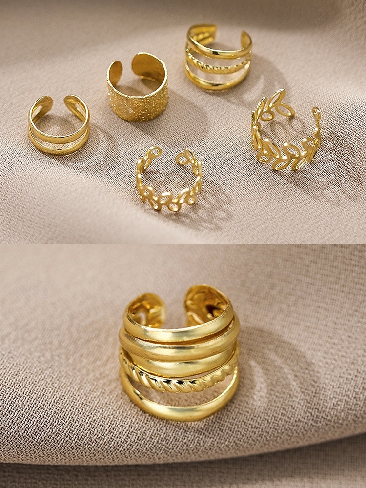Gold Ear Cuff Set – Non-Piercing Alloy Ear Wraps with Unique Design, Minimalist Style for Women, Perfect for Parties, Everyday Wear and Gifts 2025 - $7.99 –P5