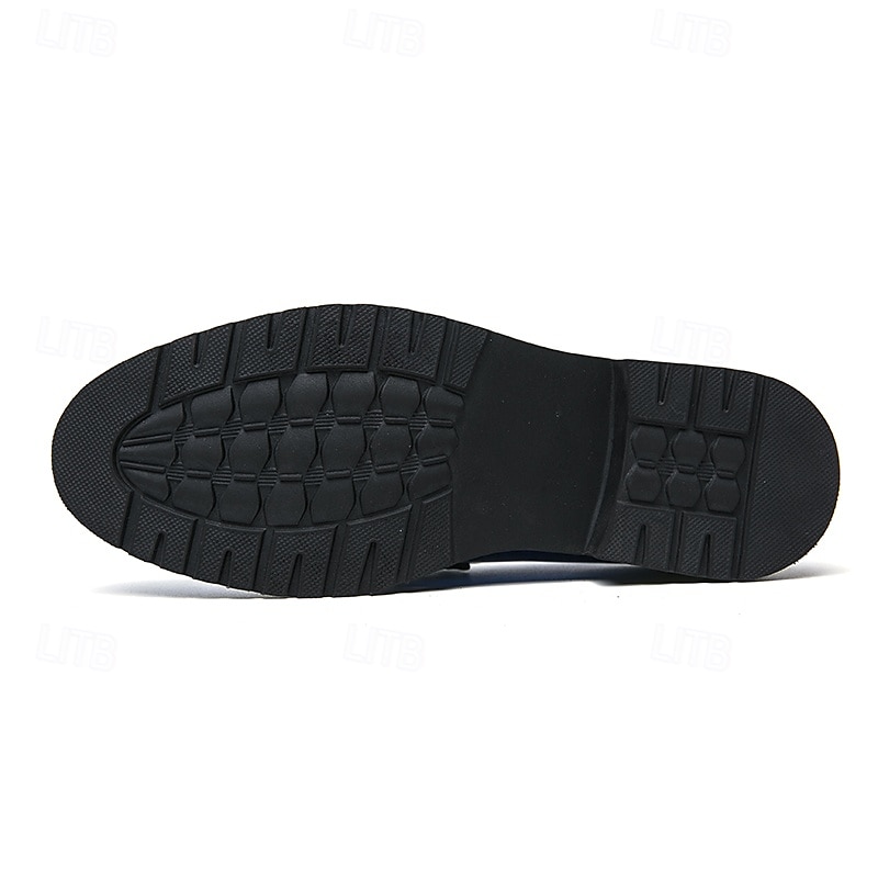 mocassini da uomo in similpelle blu metallizzata con catena dorata decorativa – scarpe slip-on alla moda per occasioni formali e da festa del 2025 a $46.99 –P8