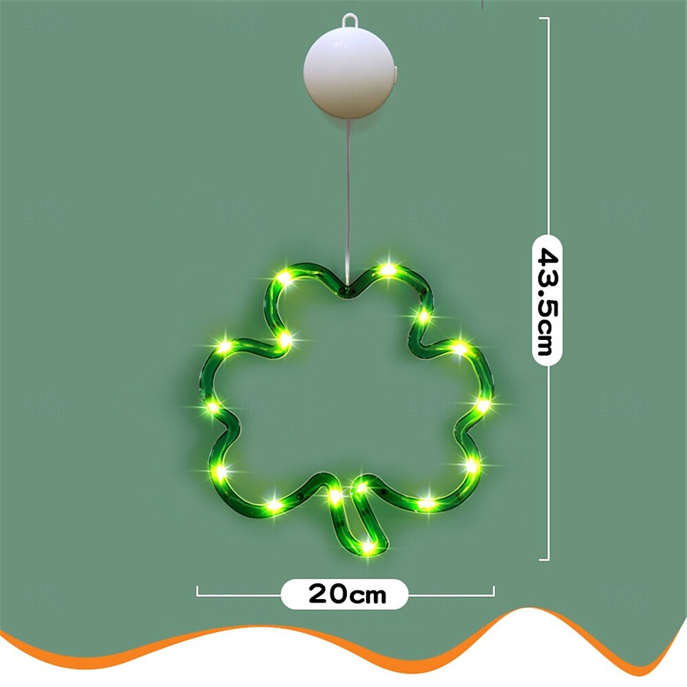 st.patrick's day three leaf clover LED dekorativt lys - kreativt hengende tilbehør feriefestdekorasjon, lite nattlys for stue, soverom eller festlige anledninger 1 stk. 2025 - $15.99 –P1