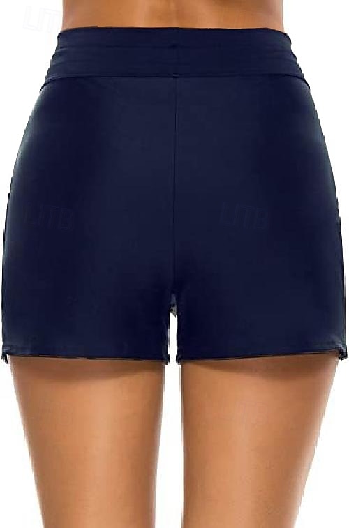 Women's Normal Swimwear Bikini Bottom Swim Shorts Shorts Swimsuit Drawstring Solid Color Beach Wear Summer Bathing Suits 2025 - GBP £14.99 –P10