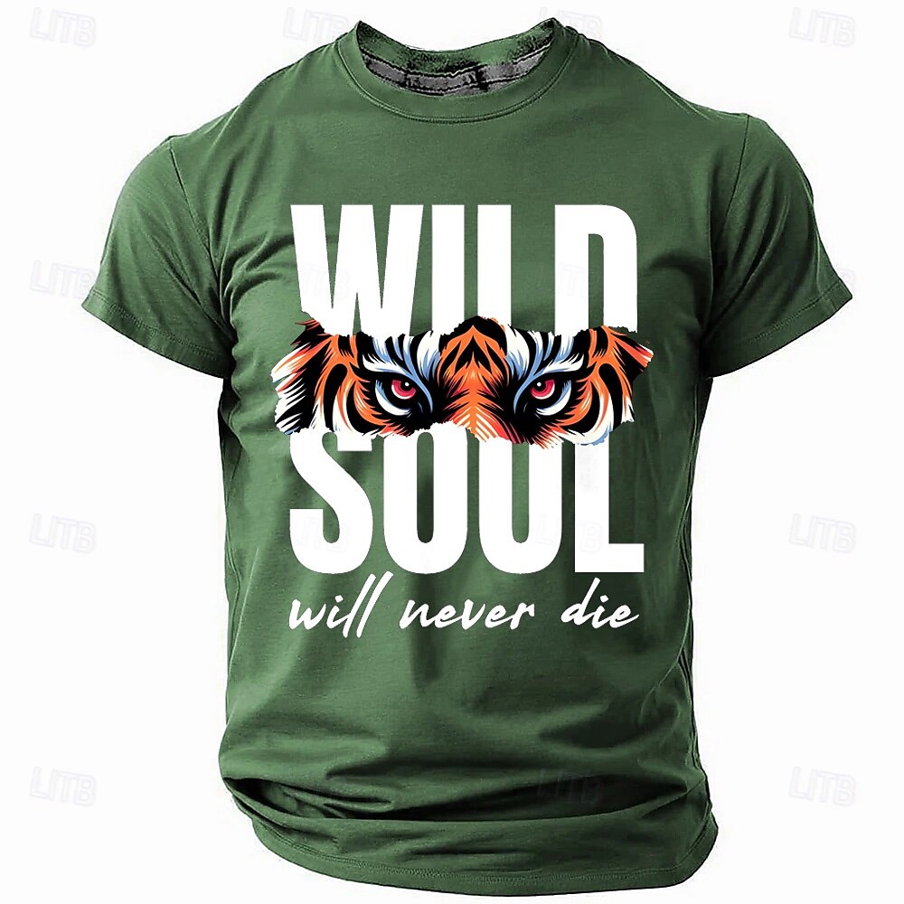 Herren Tiger Lustig T Shirt Kurzarm T-Shirt 3D-Druck Rundhalsausschnitt Hemd Modisch Täglich Strasse Täglich Schwarz Blau Grün Sommer Frühling Bekleidung S M L XL XXL XXXL 2025 - $17.99 –P2