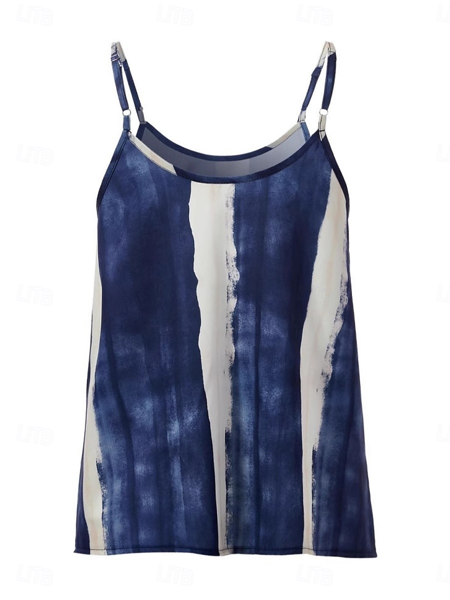 Dames Camisole Tanktop Tie Dye Stijlvol Casual Mouwloos Schouderband Reguliere Tops Dagelijkse Rugloze Print Geel Marineblauw Lichtgrijs Zomer 2025 - $14.99 –P2