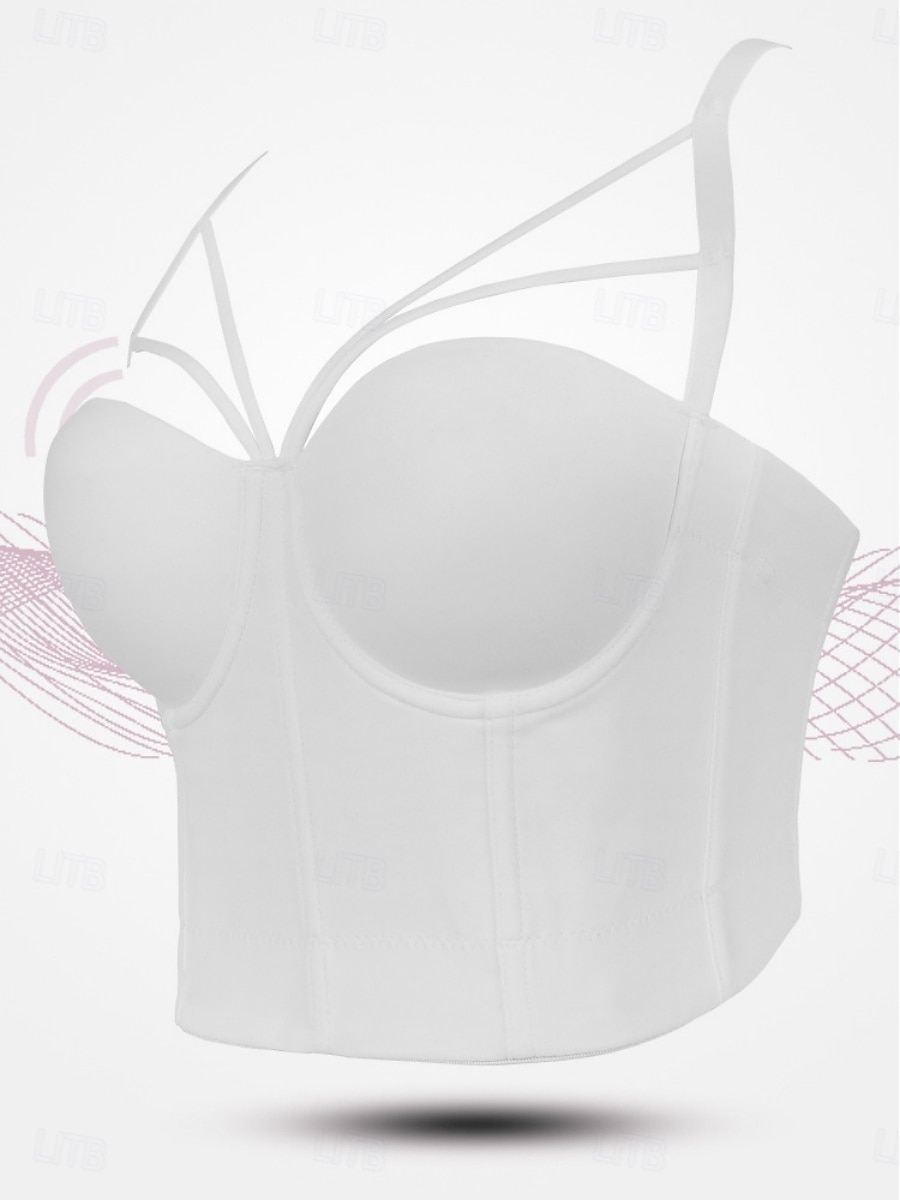 Women's Waist Cincher BacklessNightwearPOLY Date Club Bar Solid Colored Sexy Black White Red Summer 2025 - $17.99 –P7