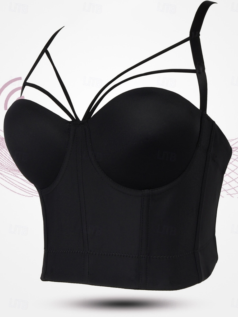 Women's Waist Cincher BacklessNightwearPOLY Date Club Bar Solid Colored Sexy Black White Red Summer 2025 - $17.99 –P5