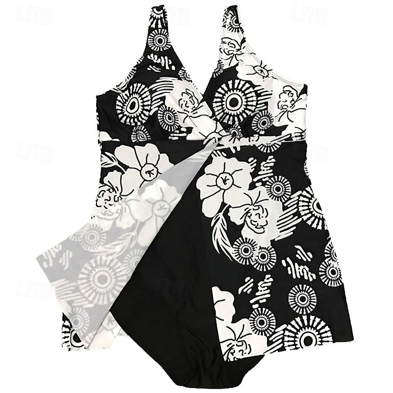 Damen Badeanzug Bademode Tiefes V Bademode Badeanzug Schwarz Weiß Atmungsaktiv Schnelltrocknend Leichtgewichtig Ärmellos - Schwimmen Surfen Strand Sommer Frühling 2025 - $19.99 –P10