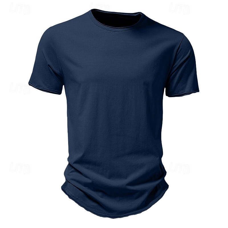 Herren T Shirt T-Shirt Bambus-T-Shirt Kurze Ärmel Rundhalsausschnitt Sommer Einfach Mode Designer Basic Klassicher Stil Urlaub Straße Alltagstauglich Kamel Schwarz Weiß Top T-Shirt für Herren 2025 - $15.49 –P8