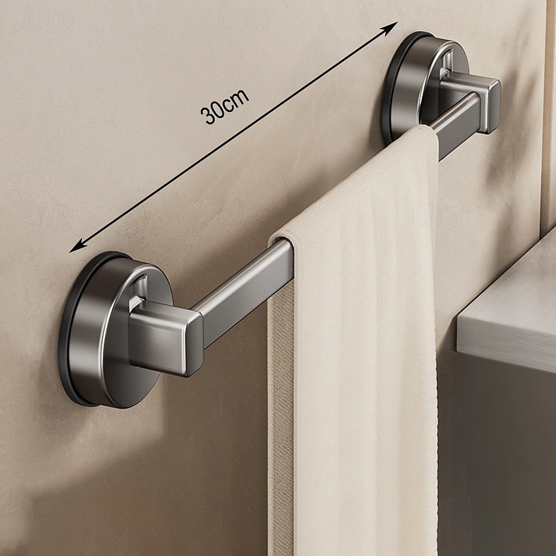 handdoekrek van koolstofstaal, zuignap voor wandmontage, badkameropbergplank zonder boren met enkele stang voor handdoeken en badaccessoires 2025 - $15.99 –P7