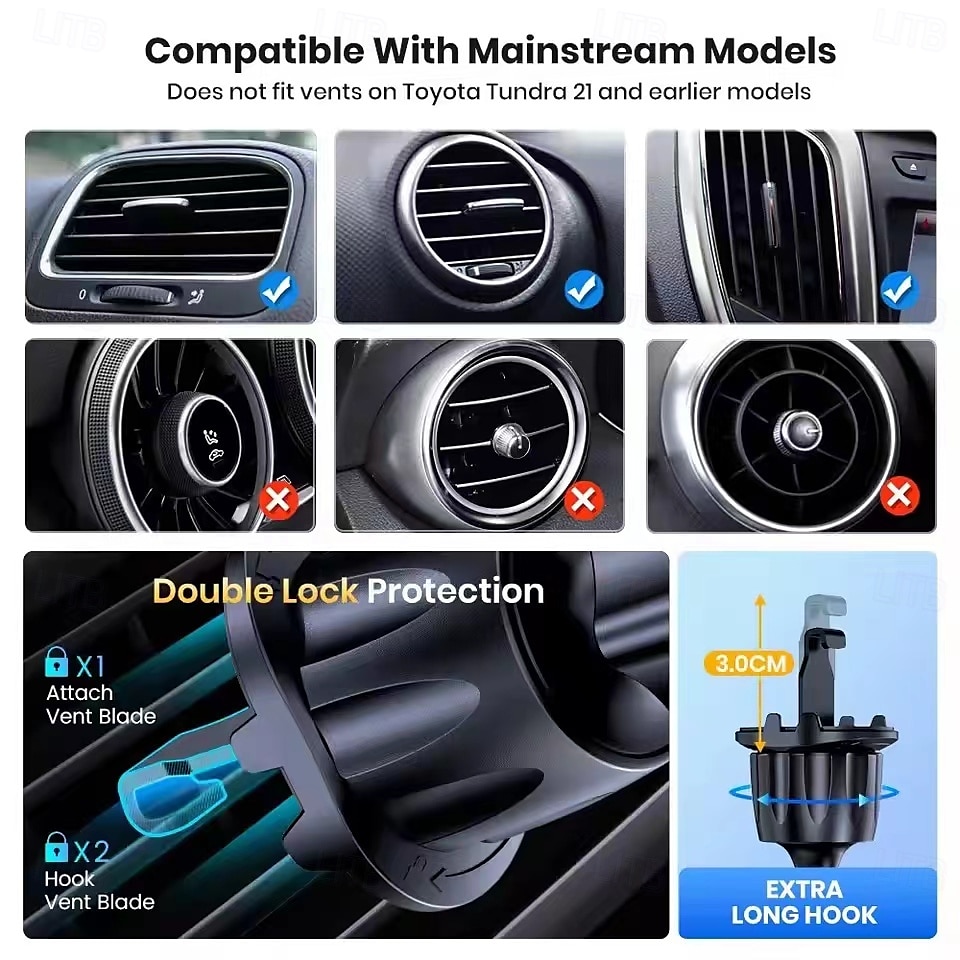 New Gravity Car Phone Holder Car Air Vent Hook Clip Mount Smartphone GPS Car Stand Bracket Support in Car 1PCS 2025 - $13.99 –P2