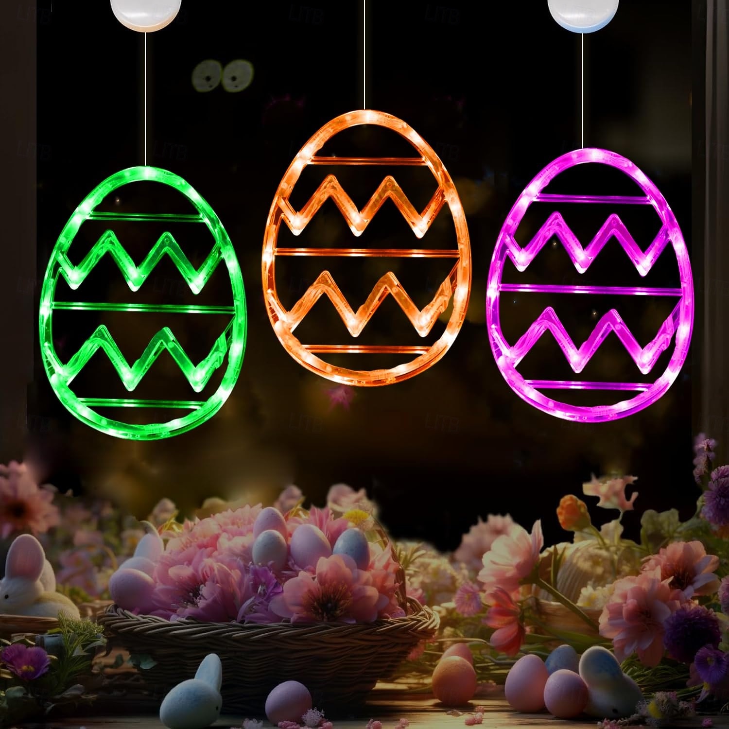 אורות חלון מנורת ביצת פסחא צבעונית מנורת ביצי פסחא צבעונית עם כוס יניקה וסוללה מופעלת למסיבות ואווירת מסעדה קישוטים לבית 2026 - NZ $14.49 –P2