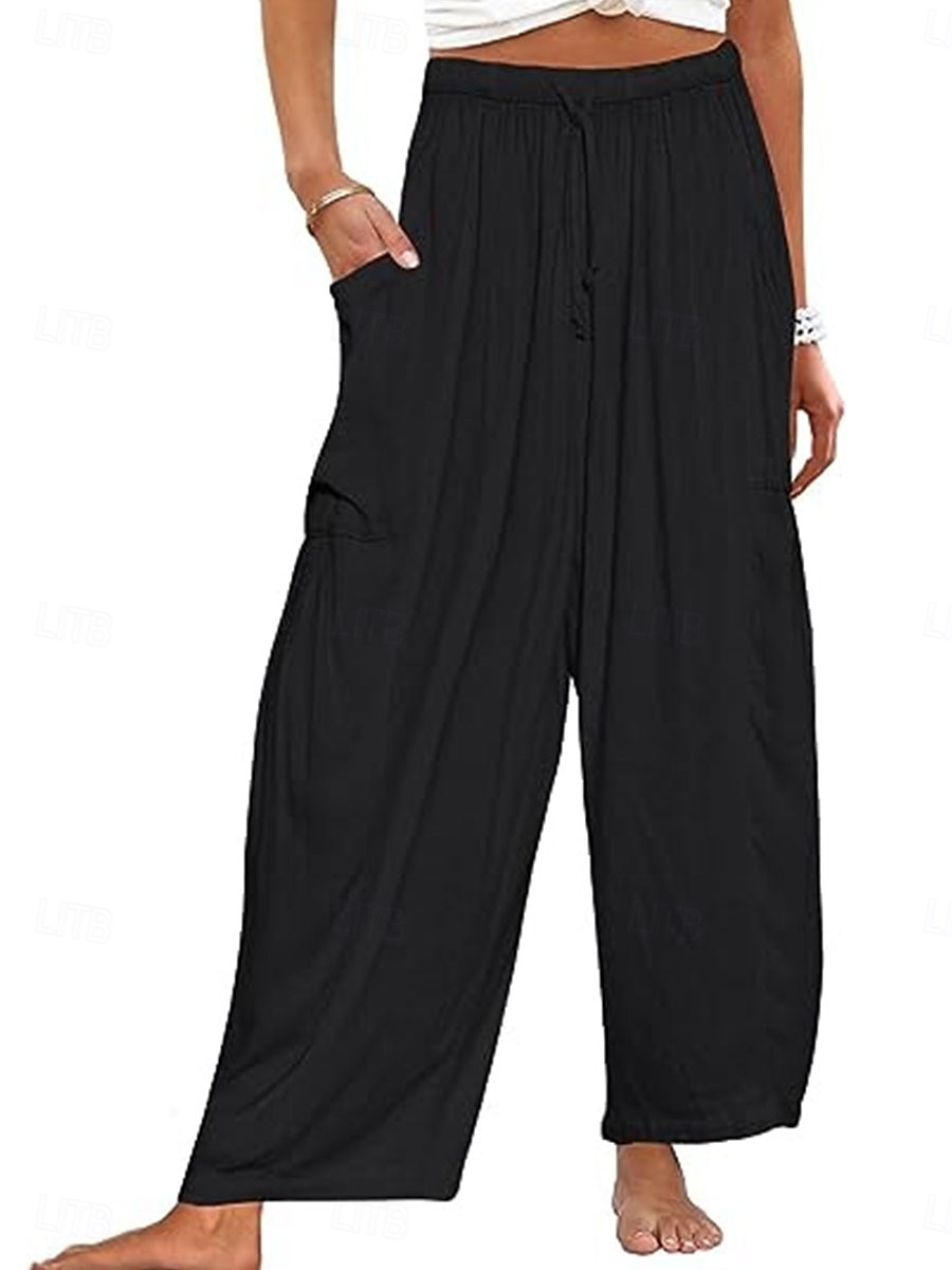 Damen Shorts aus Baumwollleinen Leinen-inspirierte Hosen Hose aus Baumwollleinen Mode Streetwear Knöchellang Mittlere Taillenlinie Einfach Tasche Elastischer Bund Bequem Weich Mikroelastisch Outdoor 2025 - $21.99 –P11