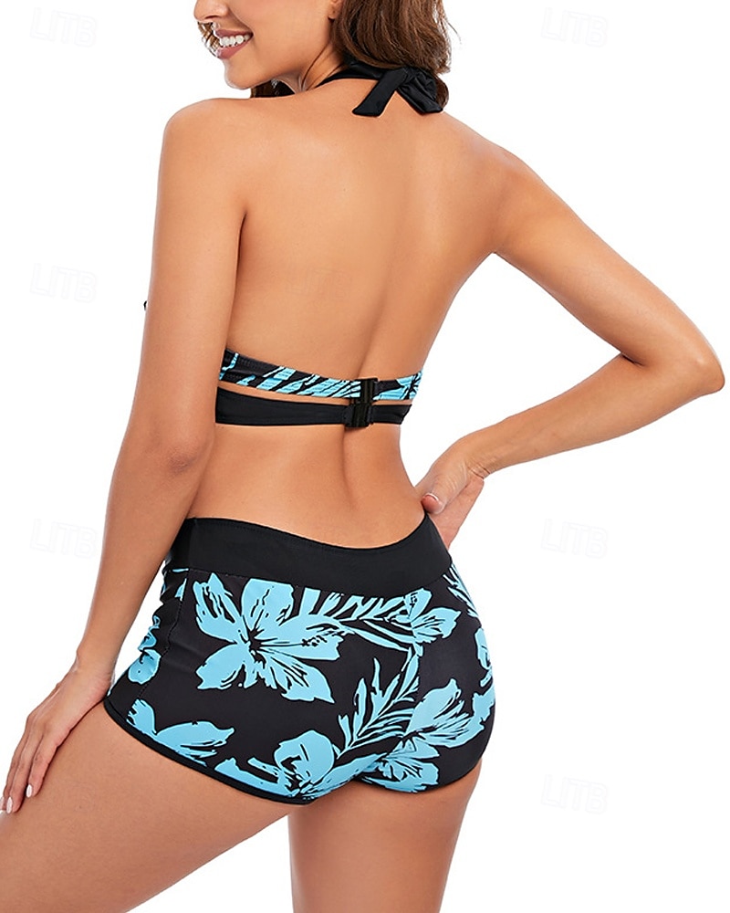 Femme Tankini Maillot De Bain Deux Pièces Dos Nu Col en V Maillots de Bain Maillots de Bain Bleu Vert Respirable Séchage rapide Poids Léger Sans Manches - Natation Surf Plage Eté Printemps de 2025 ? $16.79 –P3