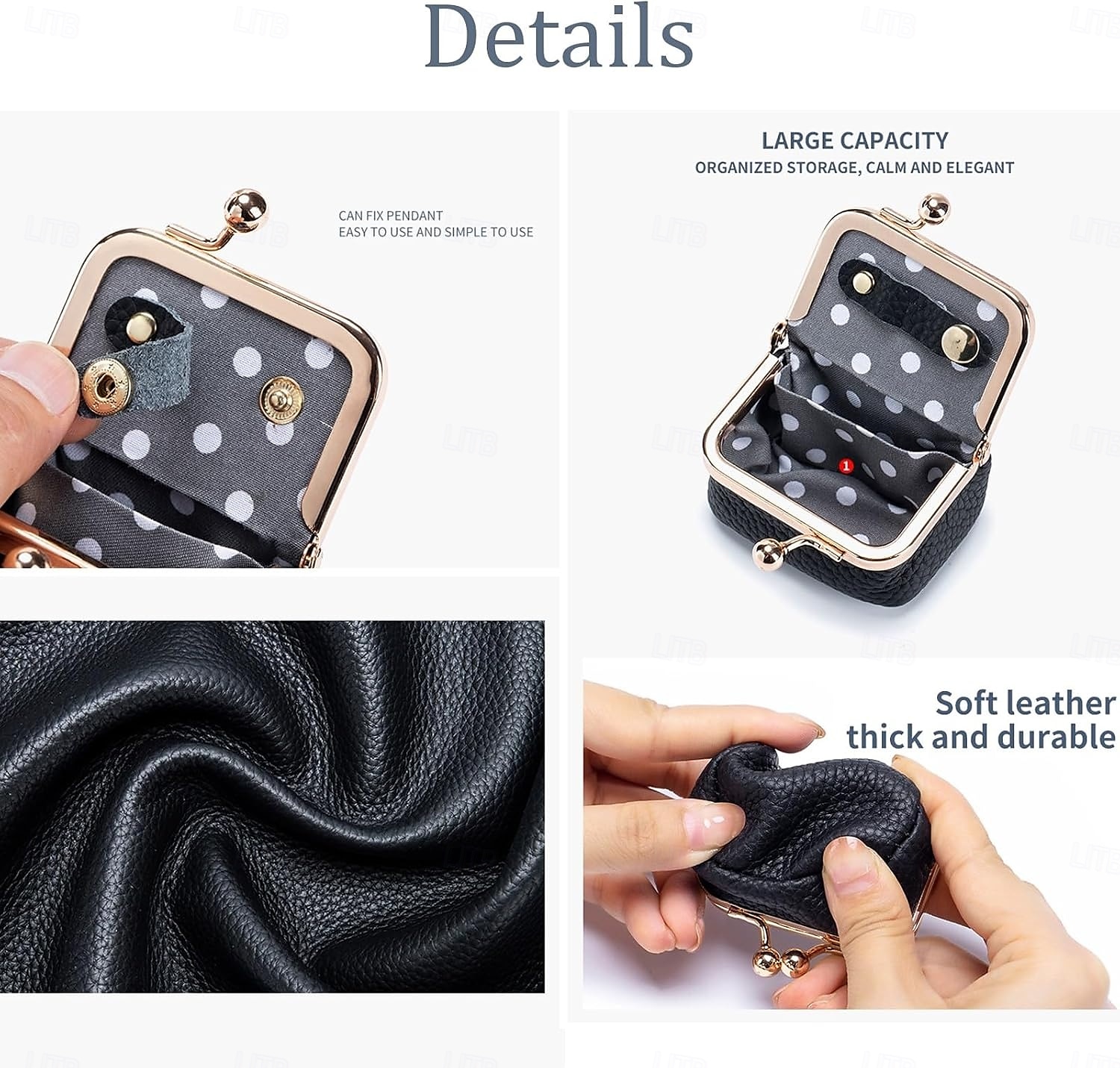 Genuine Leather Mini Jewelry Box, Portable Vintage-inspired Genuine Leather Coin Purse Jewelry Case with Kiss Lock, Mini Travel Ring Box for Women for Earring/Ring/Necklace/Bracelet 2025 - $15.49 –P3