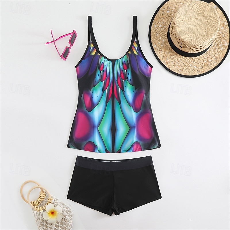 Femme Tankini Maillot De Bain Deux Pièces Maillots de Bain Maillots de Bain Jaune Bleu Respirable Séchage rapide Poids Léger Sans Manches - Natation Surf Plage Eté Printemps Grande Taille de 2025 ? $26.99 –P11