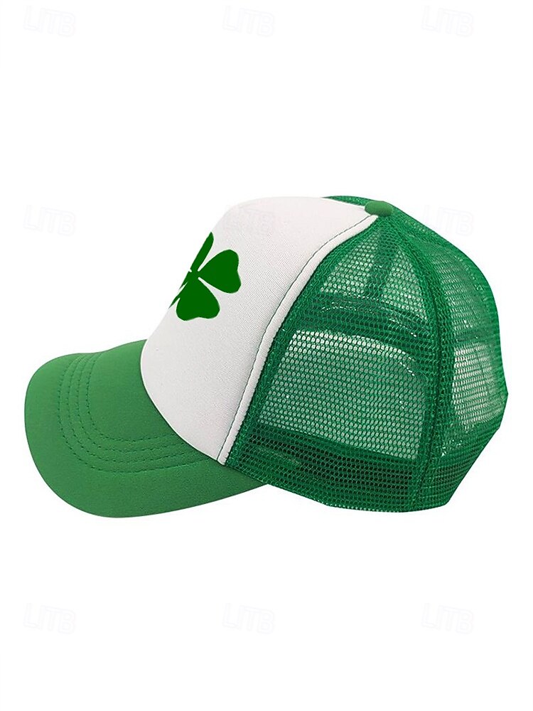 st. patrick's day lastebilhatter - kløver og morsomme slagorddesign for menn og kvinner, grønne og hvite justerbare capser for feriefester, parader og festlige feiringer 2025 - $9.99 –P5