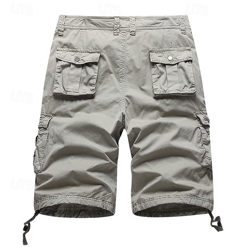 Men's Capri Cargo Shorts Cargo Shorts Shorts Hiking Shorts Buttons Multi Pocket Plain Comfort Soft Knee Length Casual Daily Outdoor Fashion Streetwear Khaki Micro-elastic 2026 - $31.99 –P2