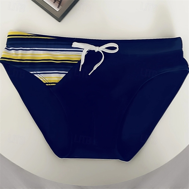 Herr Badshorts Badkläder Underdelar Snörning Simmning Surfing Strand Vattensport Lappverk Sommar Vår 2025 - $11.49 –P3