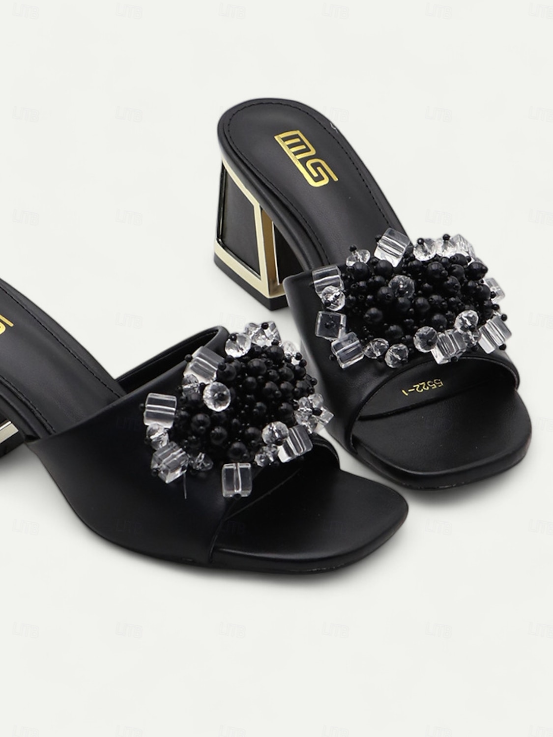 Women's Purple Slide Sandals with Pearl and Bead Embellishments – Fashionable Chunky Heel Mules for Casual Outings and Evening Events 2025 - $34.99 –P3