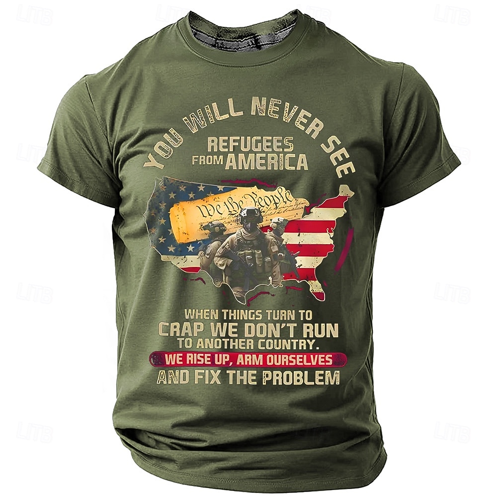 4. Juli 2026 250. Gedenktag Herren Patriotischer Patriot 3D Druck Veteran Crew Neck Kurzarm T-Shirt Alltag Straße 2026 - $19.49 –P5