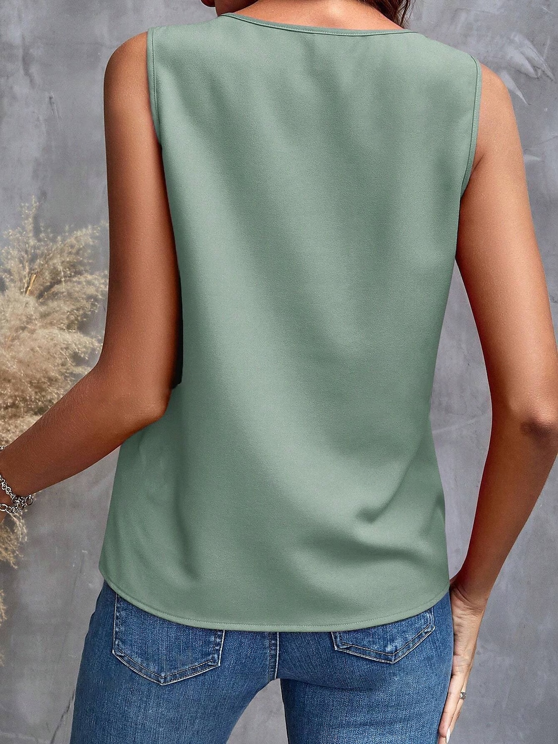 Women's Camisole Tank Top Solid Color Stylish Casual Sleeveless V Neck Regular Tops Daily Ruffle Pink Green Beige Summer Spring Fall 2025 - $29.99 –P4