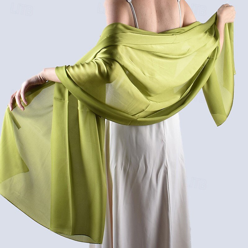 sjal wraps för kvinnor bröllopskväll chiffong mjuka sjalar för bröllop gäst brudscarf 2025 - $17.49 –P17