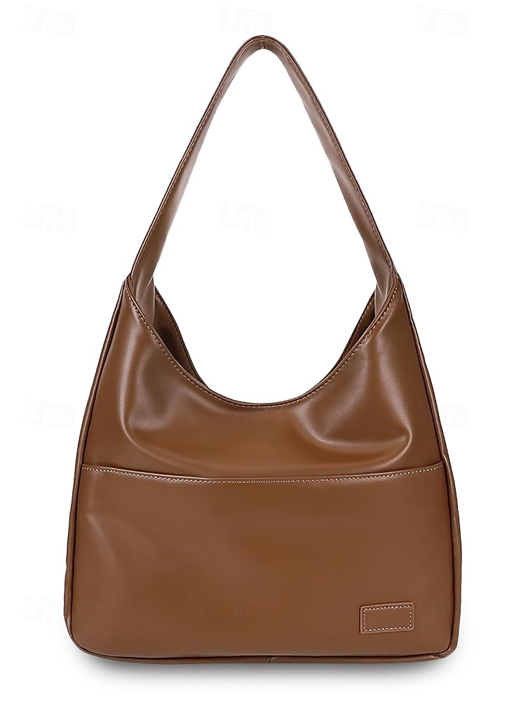 Women's Faux Leather Hobo Shoulder Bag – Minimalist Casual Design for Daily Use and Work Color Black White Brown 2025 - $19.99 –P3