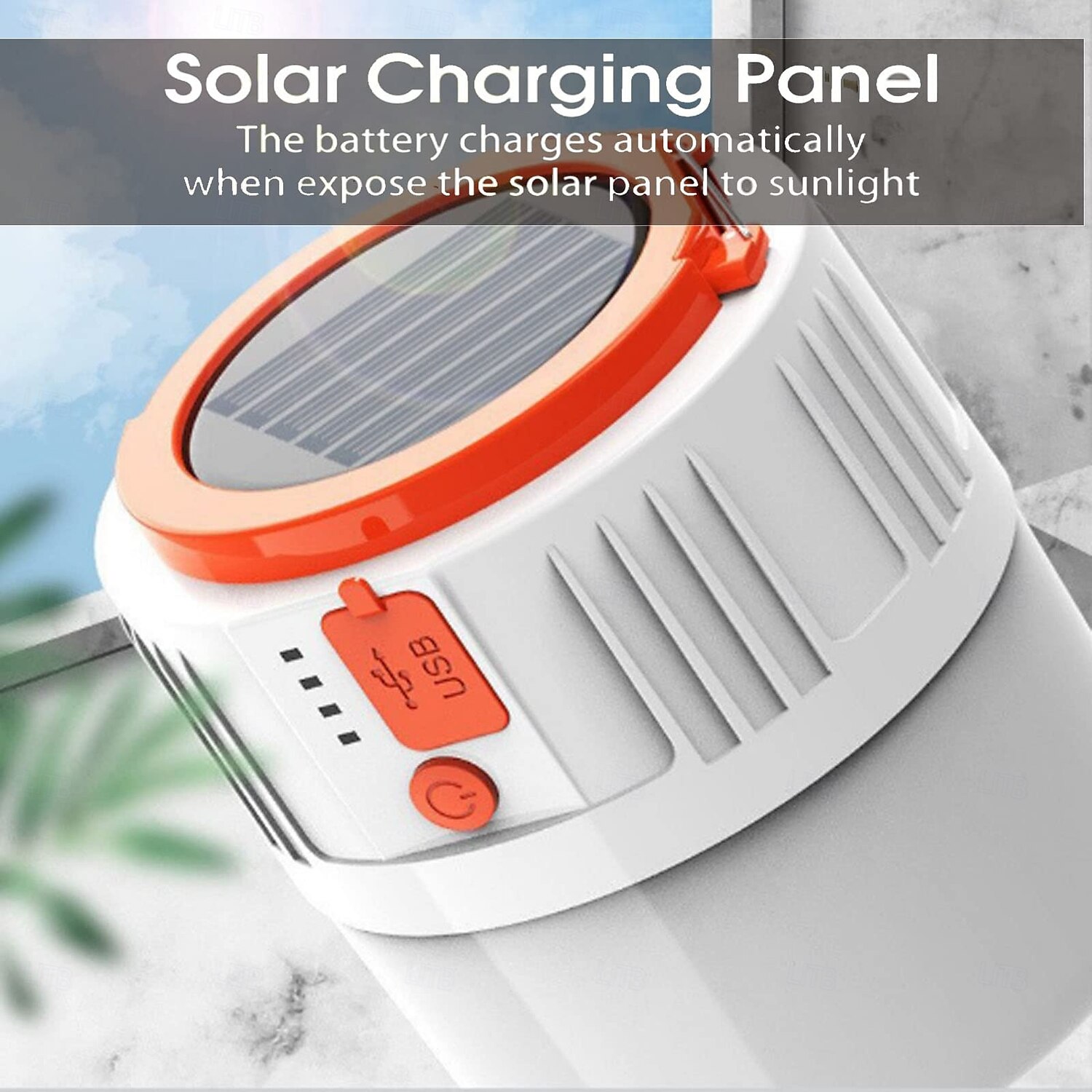 1 Pc Solar Usb charging portable emergency light, portable power bank, waterproof camping light, searchlight 2025 - $16.49 –P2