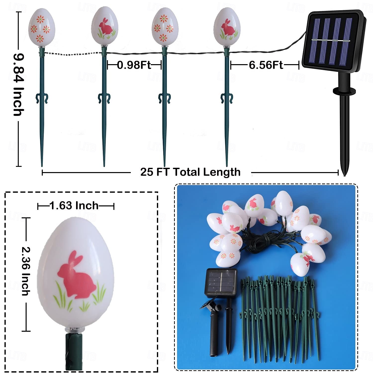 5M Solar Easter Resurrection Egg Ground Plug-In Light String - 20 LEDs for Courtyard, Garden & Lawn Festival Decoration 2026 - $26.99 –P5