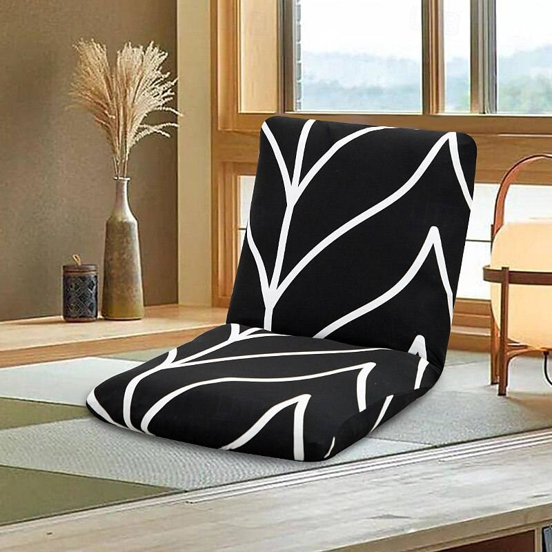 stretch foldegulv gaming stoltrekk uten stol, trykt justerbar gulv stol slipcover gulv lazy stoltrekk meditasjon lounge stol beskytter trekk 2025 - $9.49 –P5