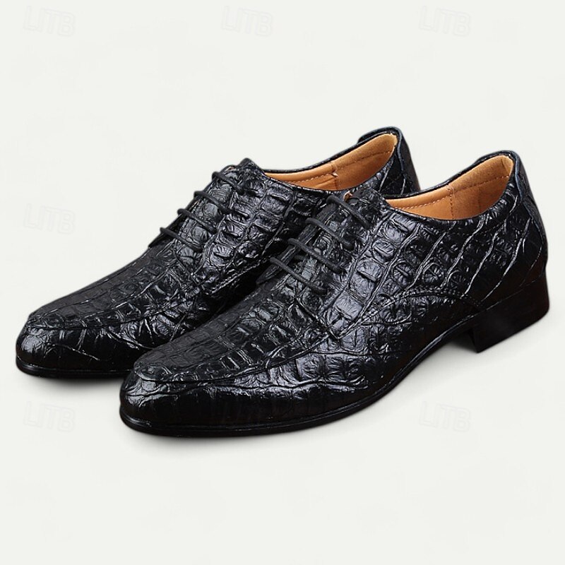 Per uomo Oxfords Motivo Coccodrillo Pelle PU Traspirante Confortevole Antiscivolo Allacciatura Marrone chiaro Nero Autunno Inverno del 2025 a $59.99 –P1