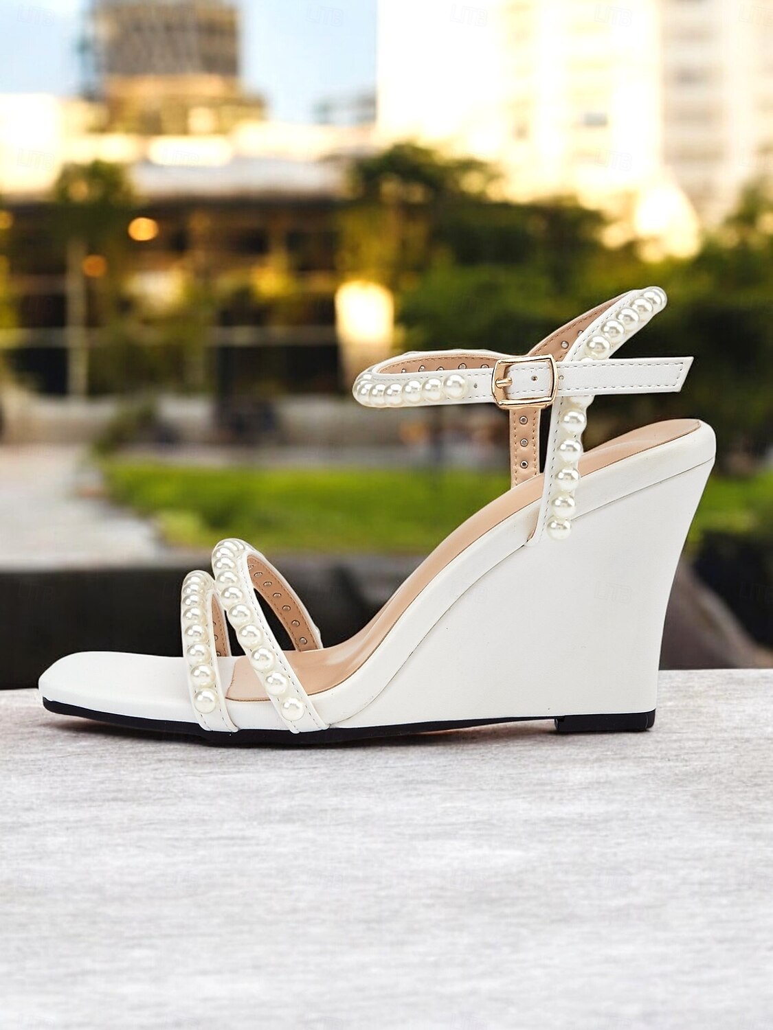 talons compensés ornés de perles pour femmes – sandales de mariage élégantes à bout ouvert pour les mariées et les occasions formelles de 2025 ? $34.99 –P2
