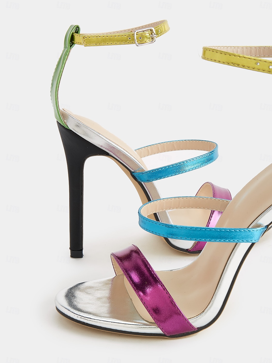 talons aiguilles métalliques multicolores pour femmes – sandales à bout ouvert vibrantes pour les fêtes et les événements spéciaux de 2025 ? $42.99 –P6