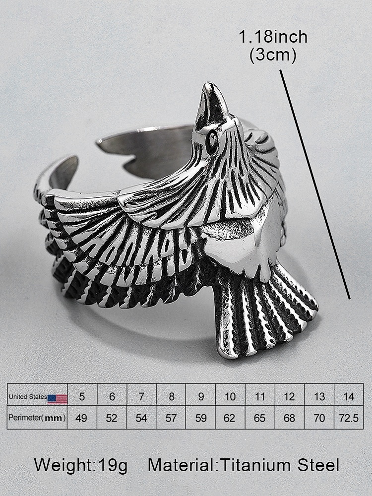 Vintage zilveren en gouden adelaarsring voor heren - opvallend dierenontwerp, roestvrijstalen sieraden, perfect voor casual wear, feestjes en als cadeau 2026 - $11.99 –P6