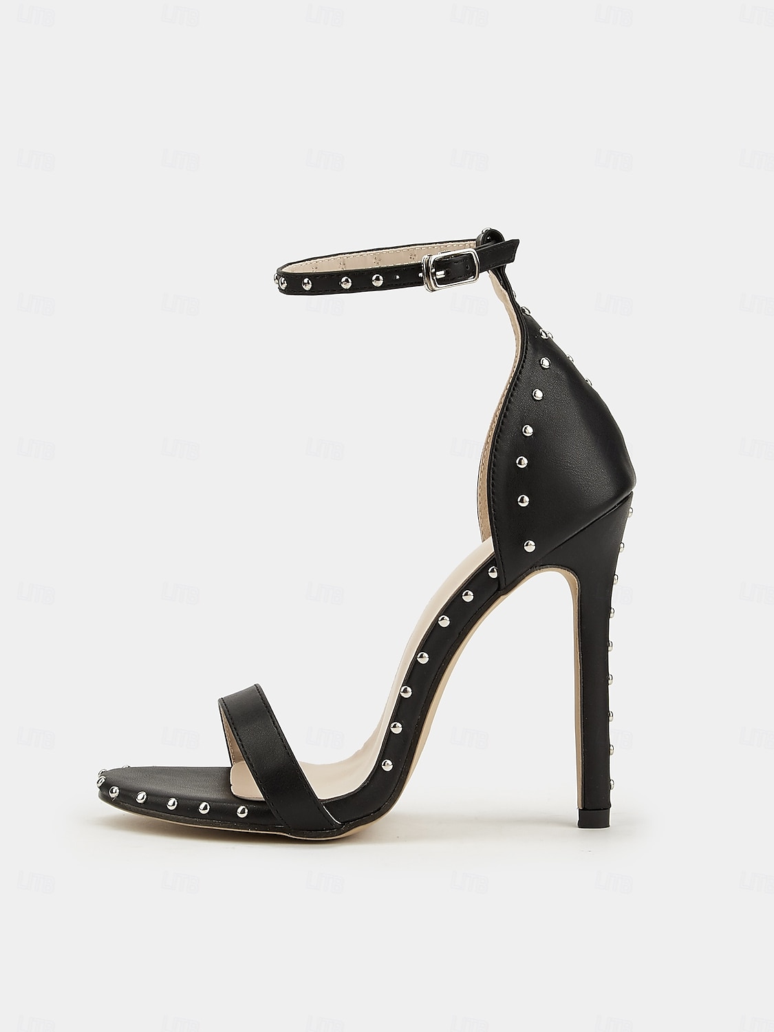 sandali neri con borchie argentate - eleganti tacchi alti da donna per eventi formali e cene del 2025 a $32.99 –P4