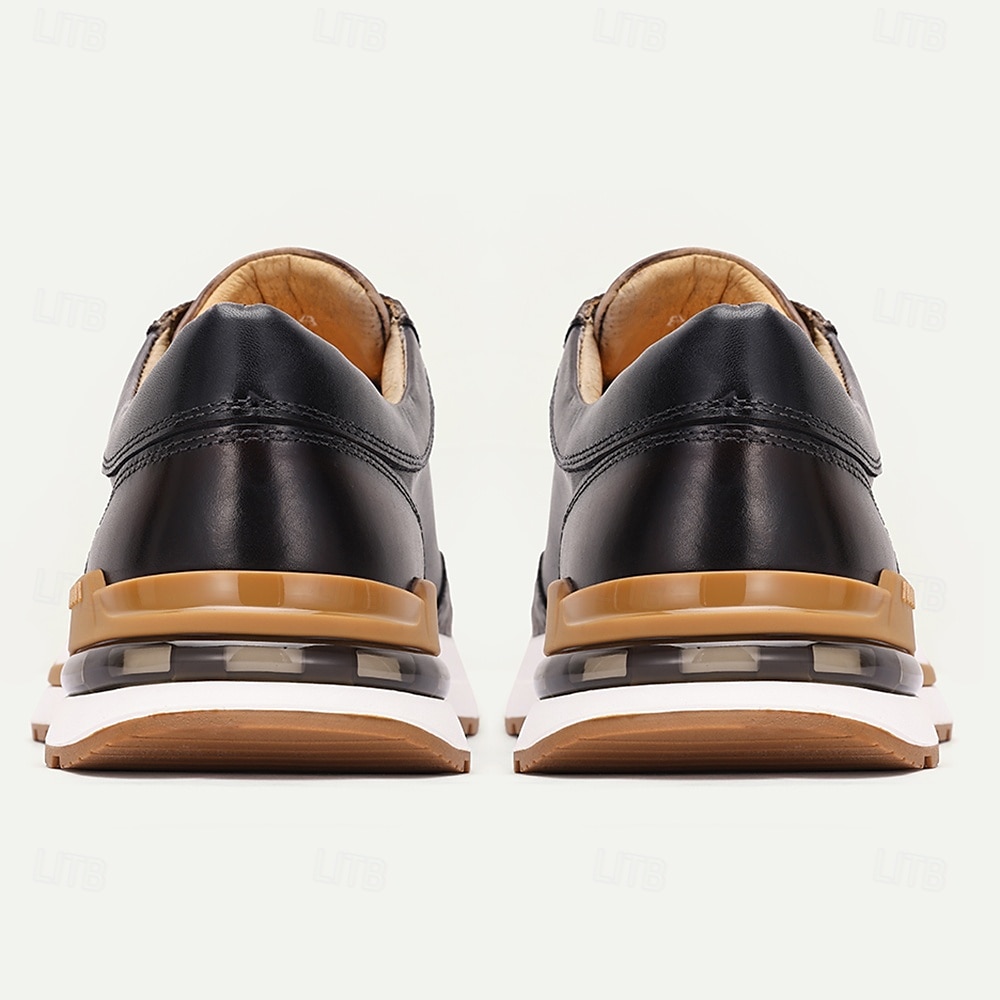 miesten ensiluokkaiset lehmännahkaiset lenkkarit - krokotiilikuvioiset nauhalliset vapaa-ajan kengät pehmustetulla pohjalla jokapäiväiseen käyttöön ja ulkoiluun 2026 - $99.99 –P4