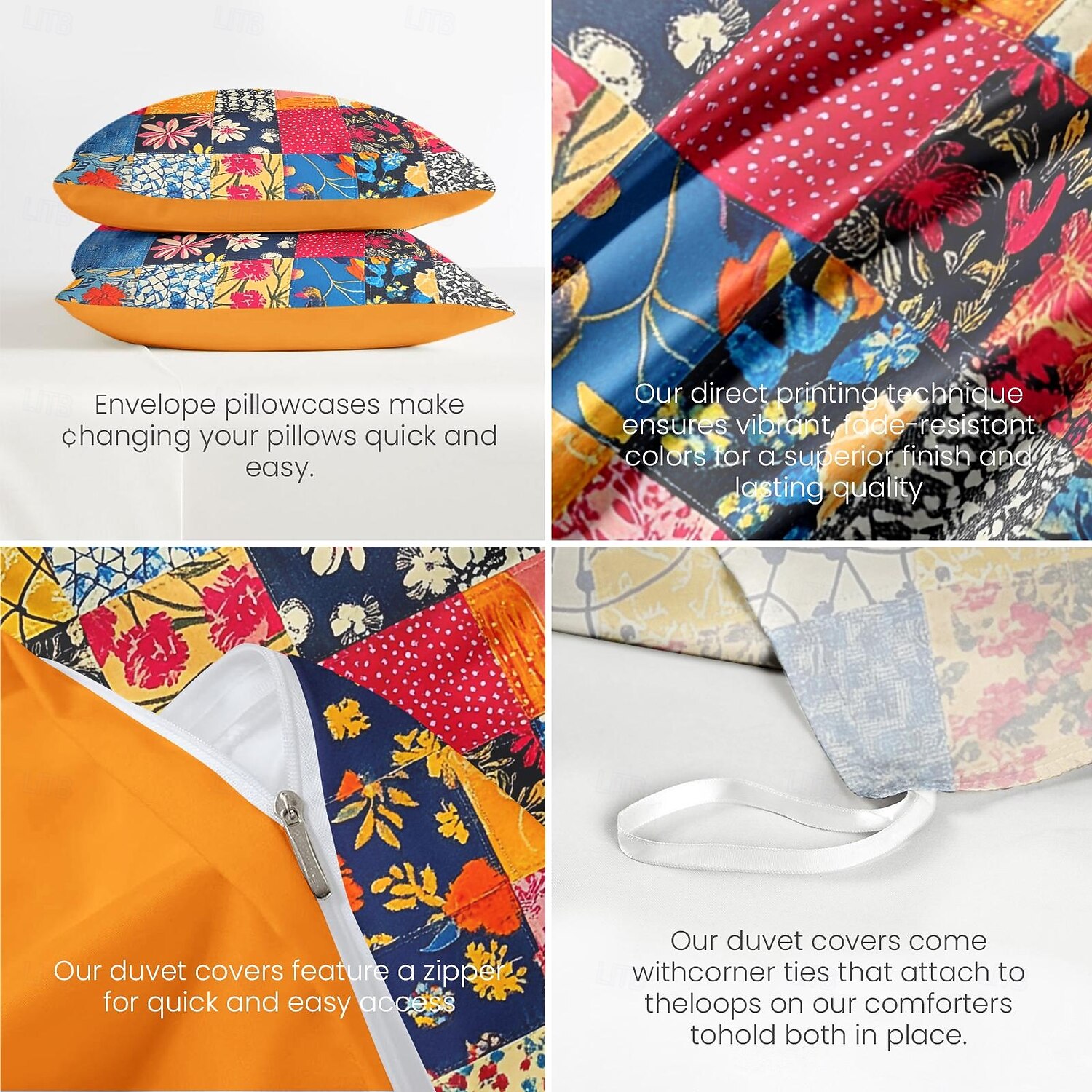 Boho Flower Duvet Cover Full Size Bohemian Lines Bedding Set Flower Line Bed Sets Geomtric Quilt Cover Soft Lightweight Comforter Cover with 2 Pillowcases for Summer Spring 2025 - $60.99 –P9