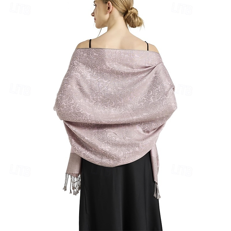 Écharpe châle pashmina en cachemire soyeux Vimate - Écharpe pashmina jacquard double face douce pour femme pour robe de soirée châle de voyage de 2025 ? $26.99 –P1